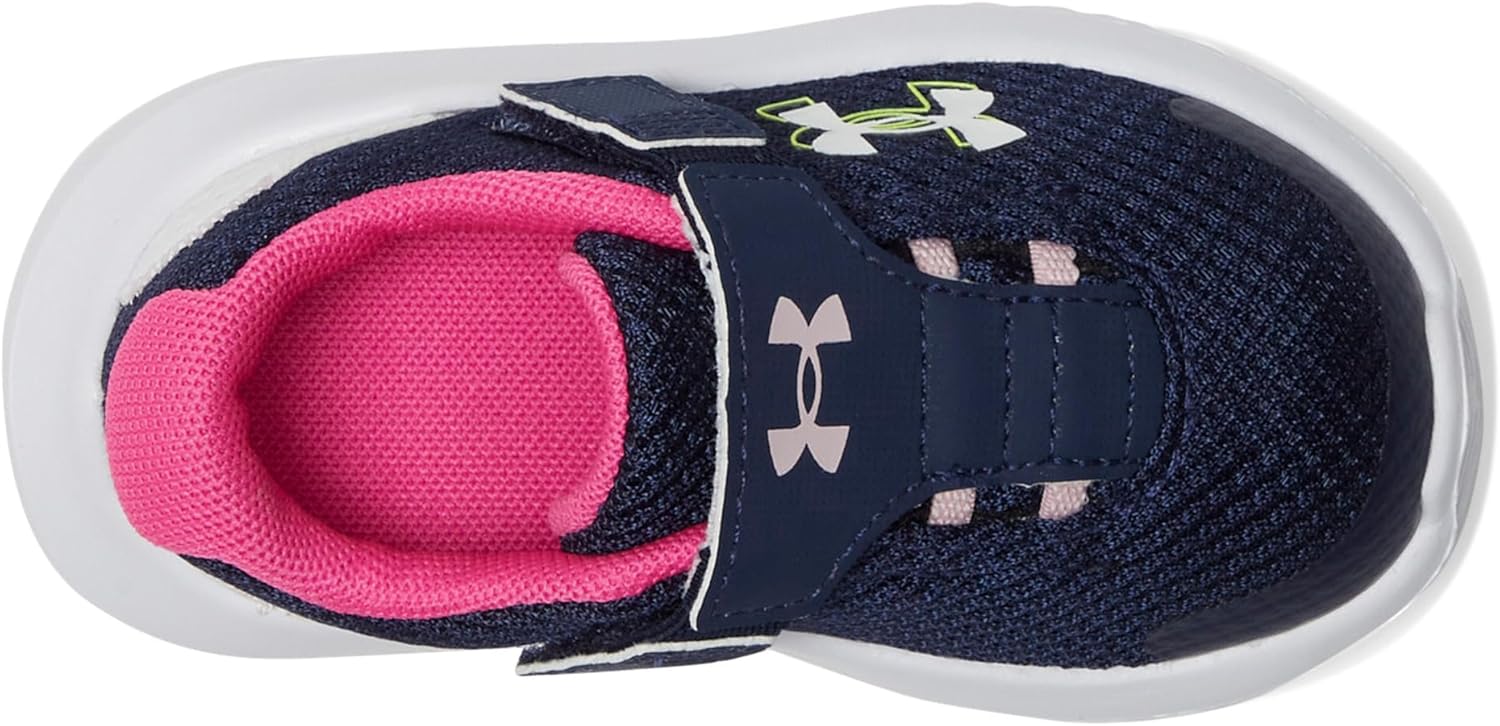 Детские кроссовки Under Armour Baby Girls' Surge 4 с альтернативной застежкой, (410) Midnight Navy/Rebel Pink/White — фото 2