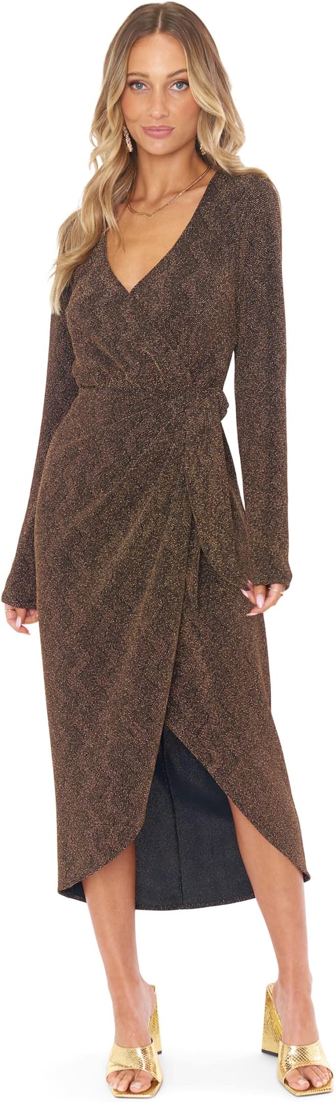 

Платье Show Me Your Mumu Kimora Wrap Dress, цвет Squiggle Sparkle Knit