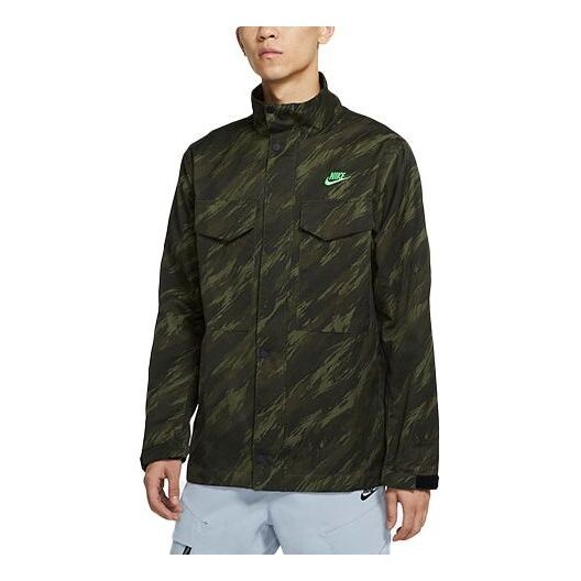 

Куртка Nike Sportswear Essentials+ M65 Stand Collar Long Sleeves Unlined Camouflage Jacket Green, мультиколор