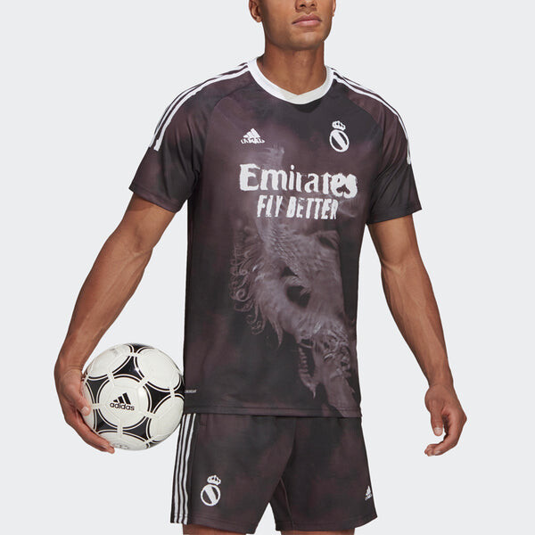 Футболка adidas x Crossover Printing Soccer/Football Sports Short Sleeve Jersey real Madrid Black, черный — фото 3