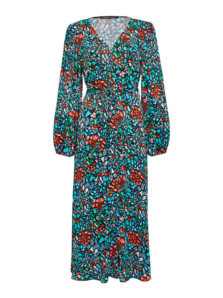 

Threadbare Летнее атласное платье миди THB с принтом ананаса, разноцветное