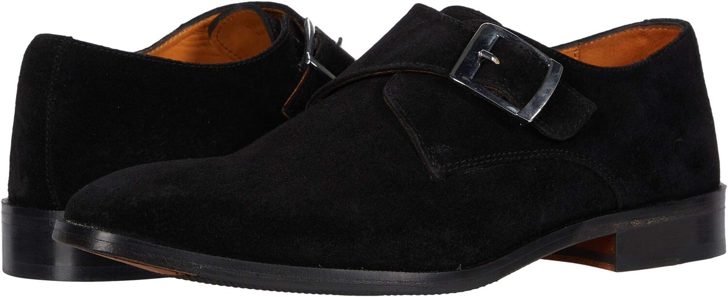 

Оксфорды Carlos by Carlos Santana Freedom Monk Single Strap, цвет Black Calfskin Suede