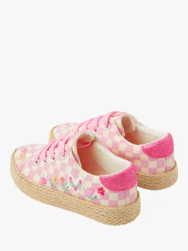 Детские кроссовки на шнуровке с цветочным принтом, розовые Angels by Accessorize — фото 3