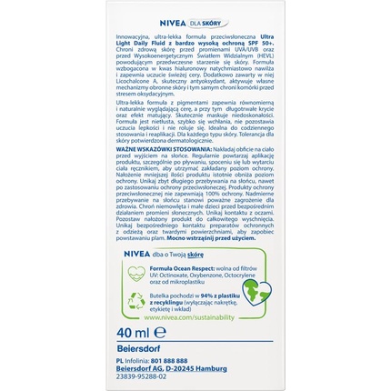 Ультралегкий дневной флюид с легким тоном, SPF 50+, 40 мл — фото 2