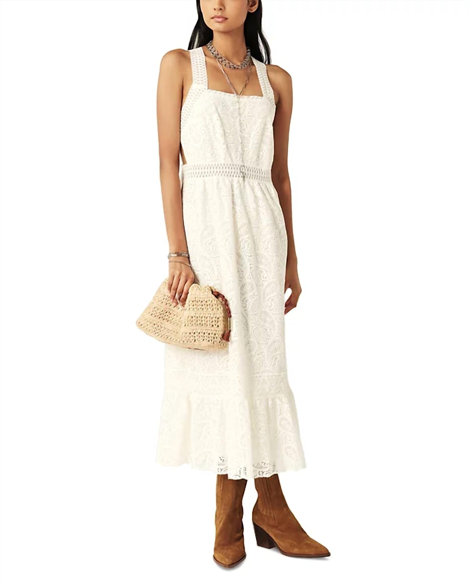 

Офф-уайт платье Остин Ba&sh, кремовый