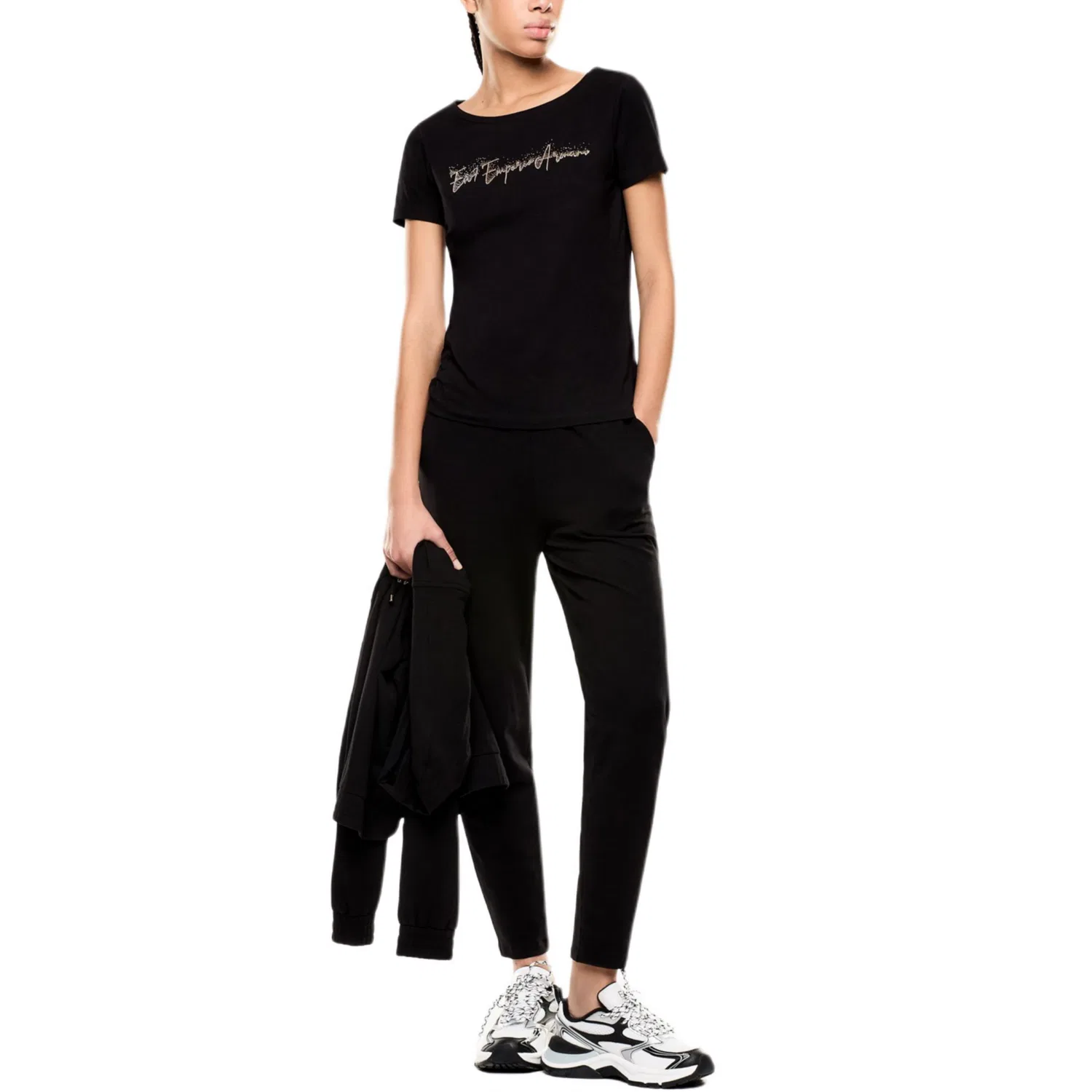 Футболка Regular EMPORIO ARMANI черная — фото 3