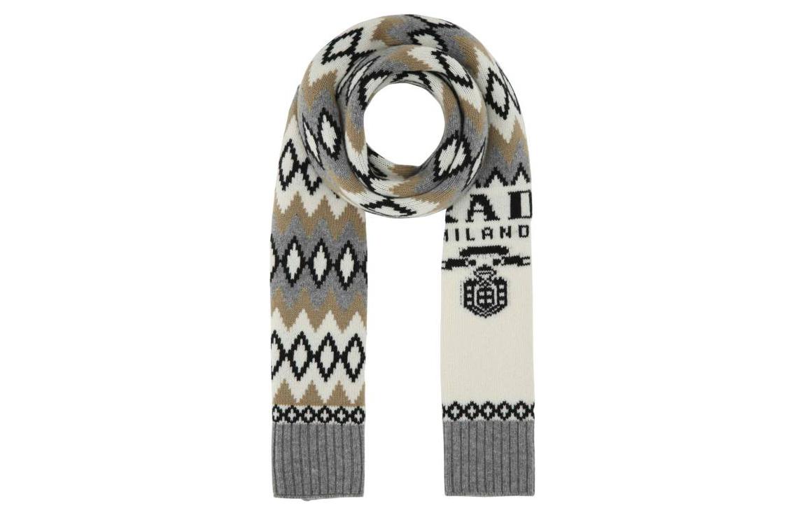 

PRADA Шерстяной шарф с геометрическим узором, Multicolor