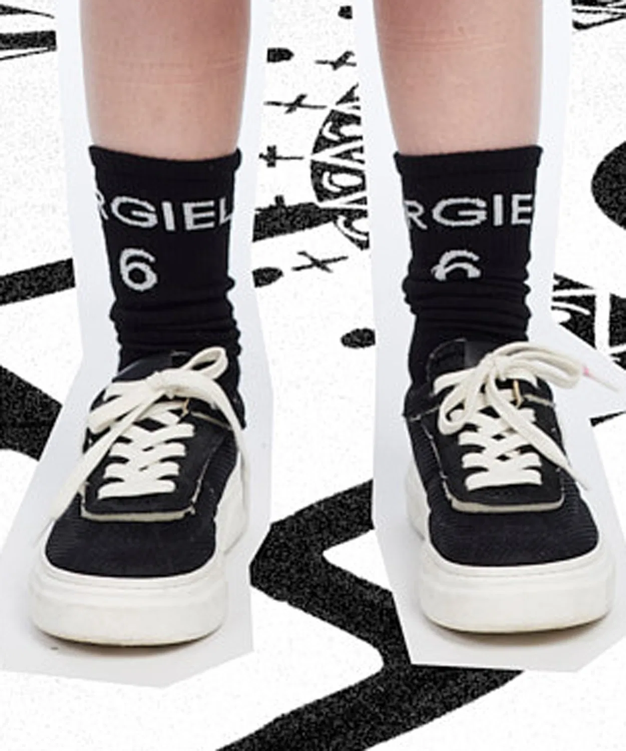 Носки MM6 Maison Margiela Kids & Junior с логотипом, хлопковые, жёлтые — фото 2