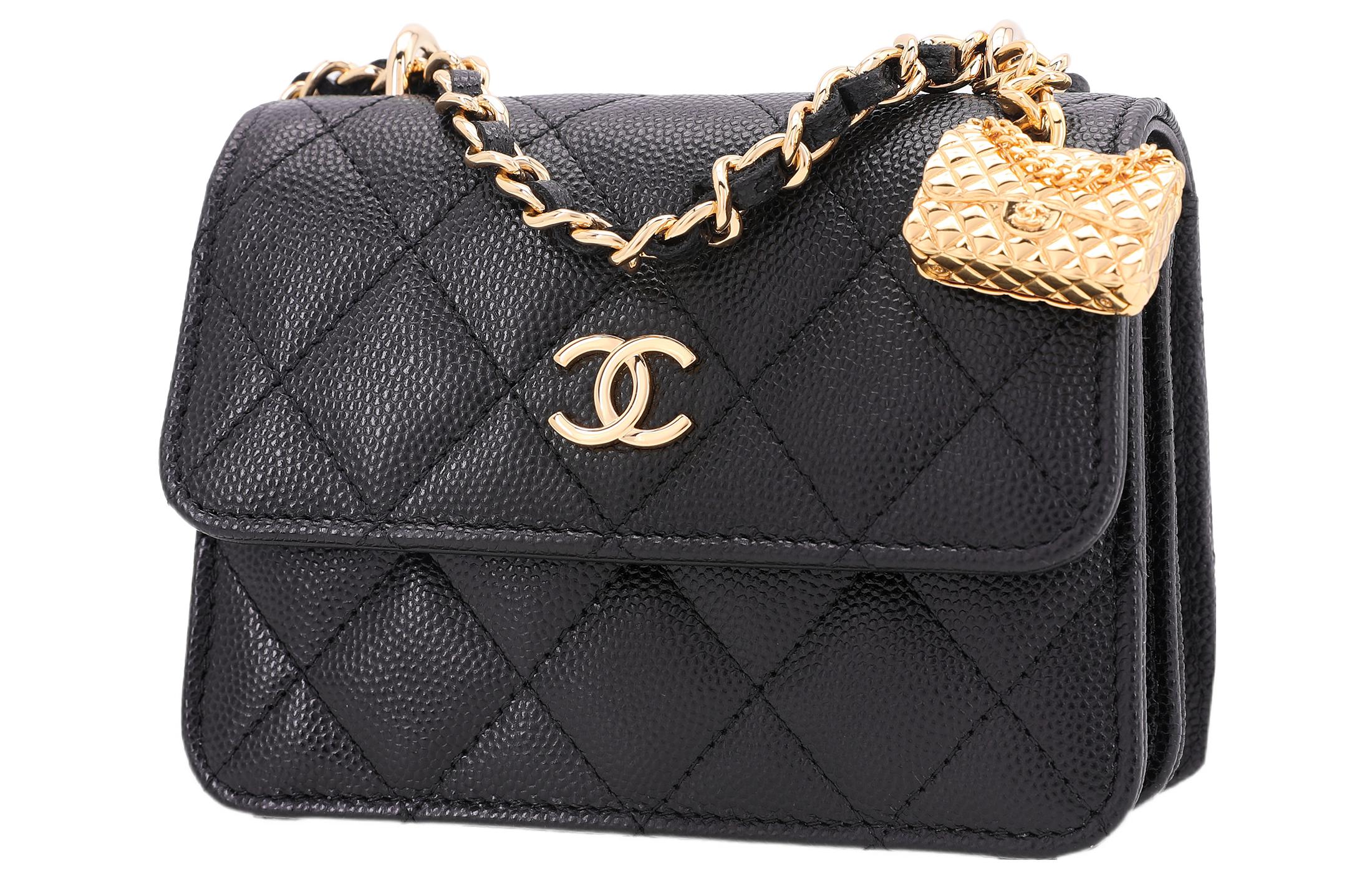 CHANEL Сумка кроссбоди из телячьей кожи с тиснением под личи — фото 2