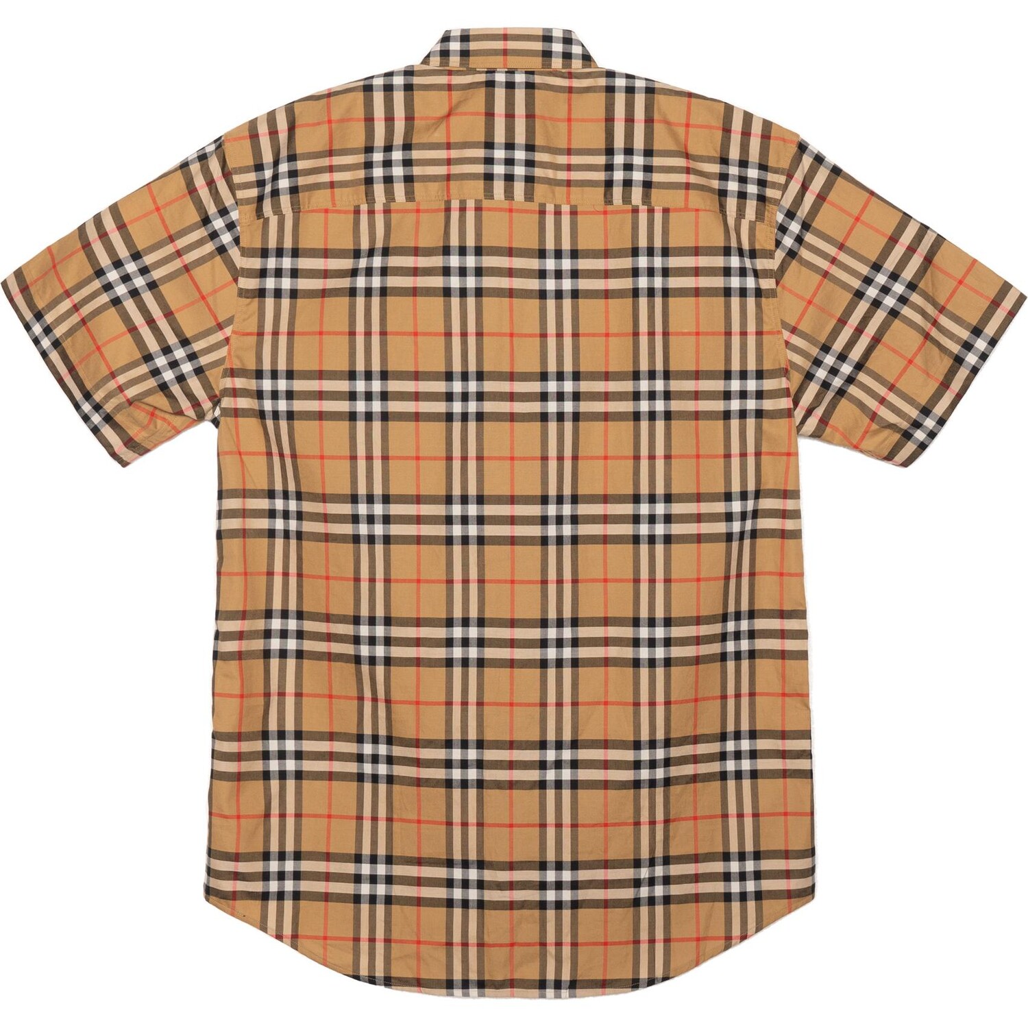Рубашка Burberry мужская с коротким рукавом в клетку желтый — фото 2