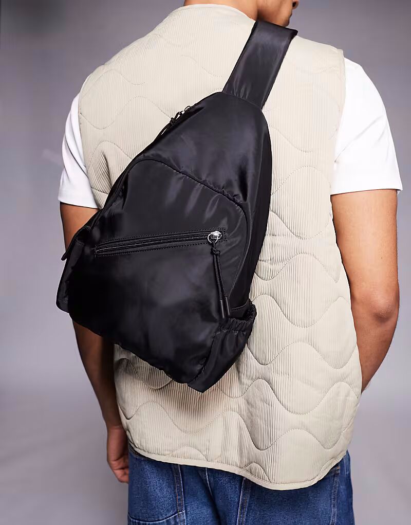 

Рюкзак через плечо из нейлона ASOS DESIGN черного цвета