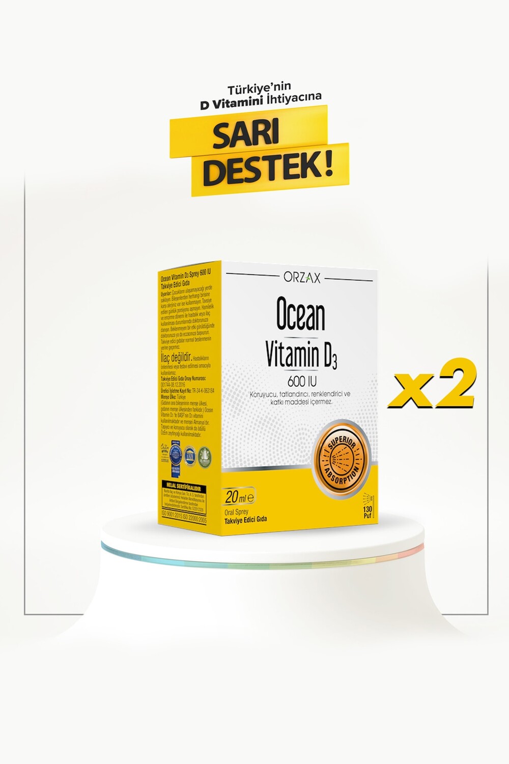 

Ocean Vitamin D3 600 МЕ 20 мл спрей 2 шт.
