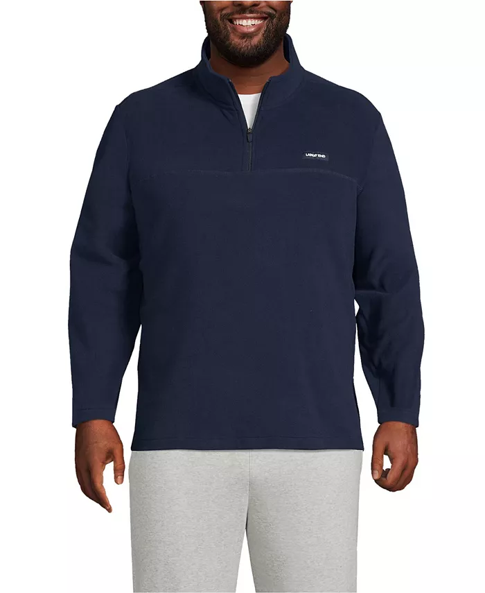 

Флисовая толстовка с молнией на четверть Big & Tall Anyweather Lands' End, синий