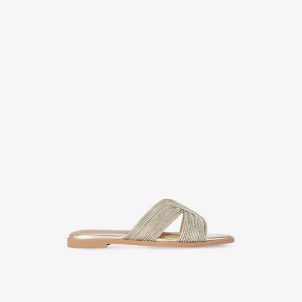 Мюли Pose Kg Kurt Geiger с кристаллами и жемчугом плетеные, золотой