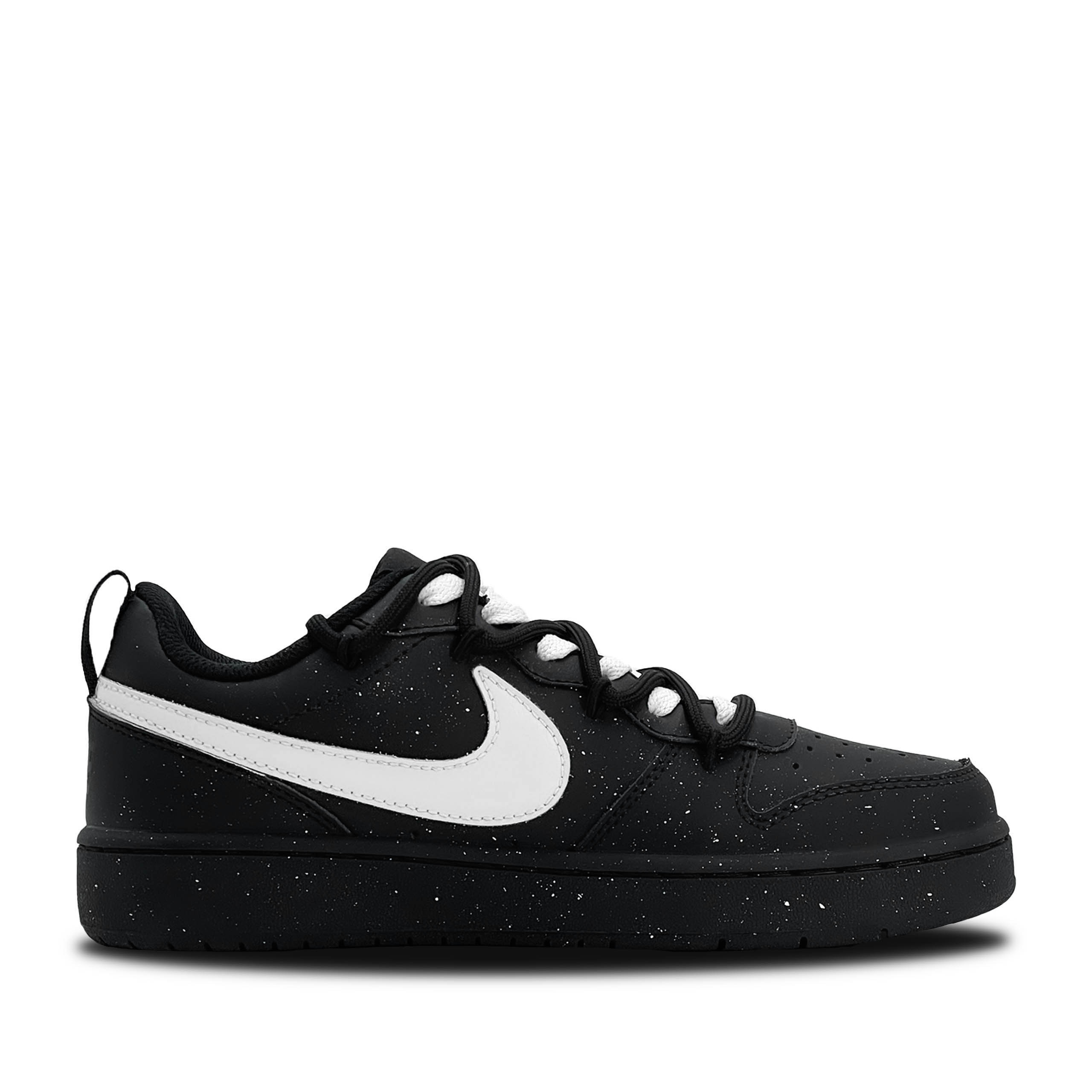 Nike Кроссовки для скейтбординга Court Borough Night Meteor Spot нескользящие устойчивые к истиранию низкие черные белые Kids' — фото 3