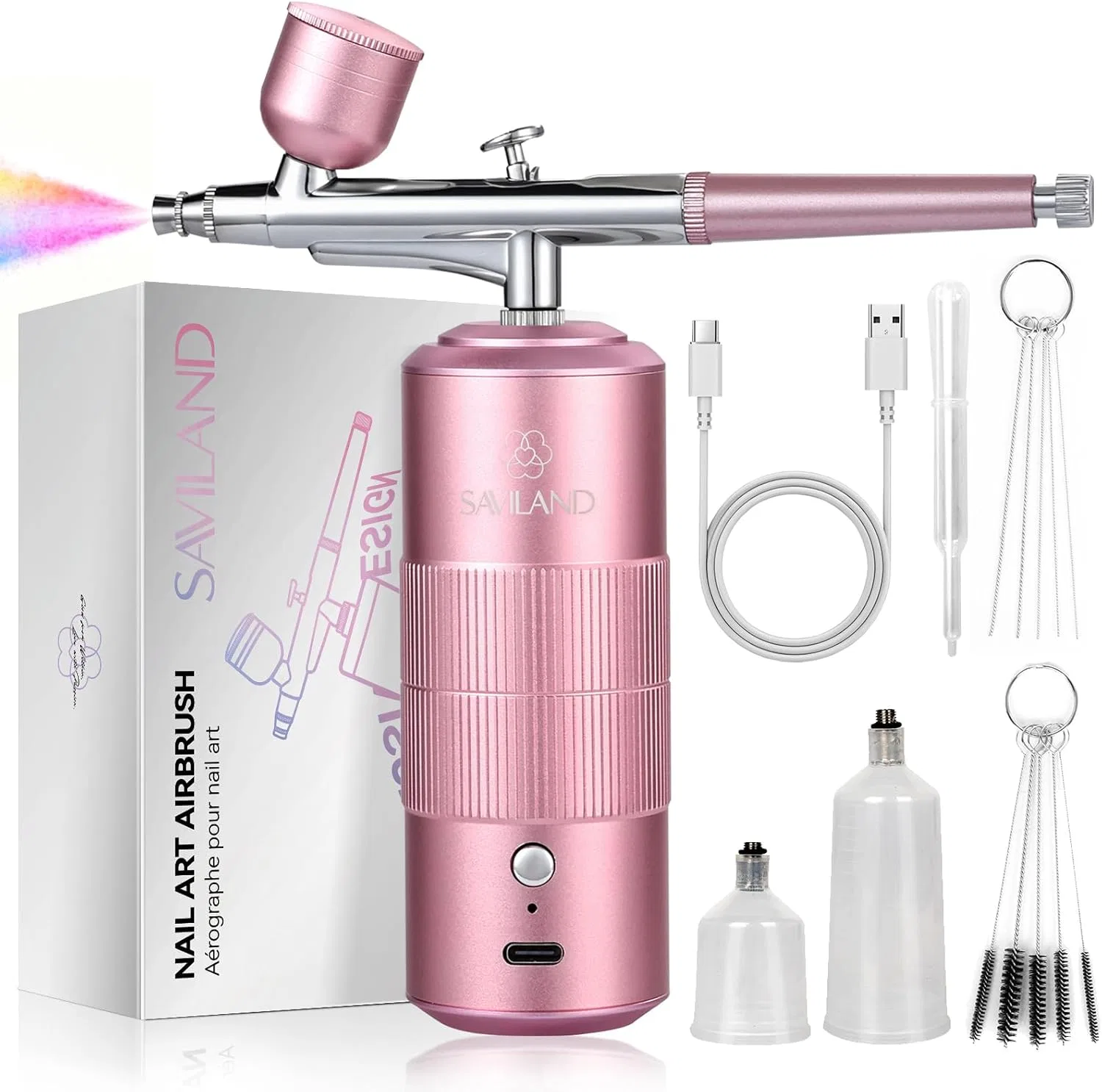Набор для аэрографии ногтей от SAVILAND Saviland, 1 Pink