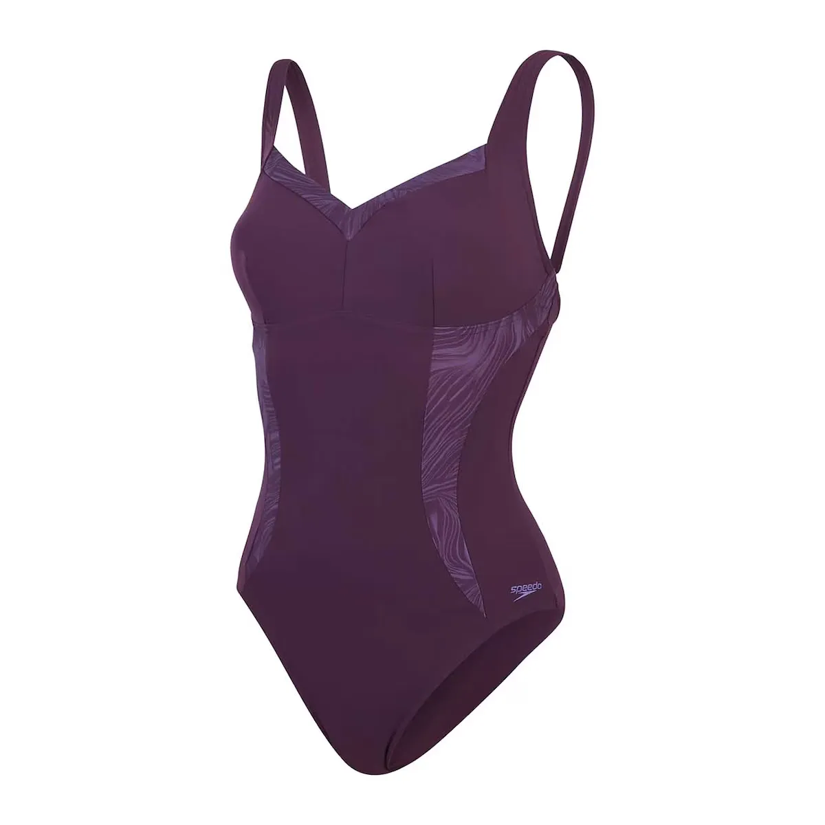 

Женский купальник Speedo с утягивающим принтом LunaElustre, цельный, фиолетовый
