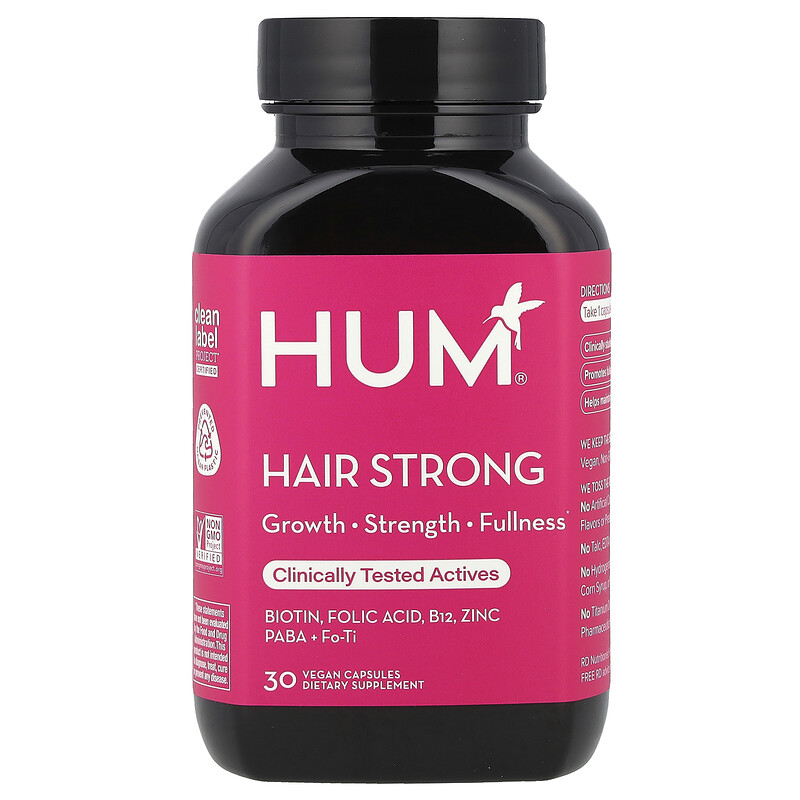 

HUM Nutrition, Hair Strong, 30 веганских капсул