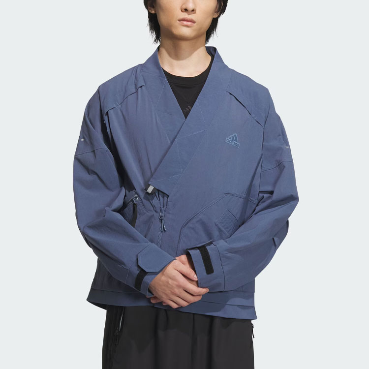 Adidas Спортивная флисовая куртка мужская серо-голубая, Gray Blue — фото 4