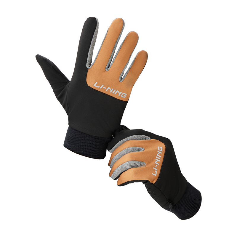 

Велосипедная перчатка LiNing Unisex из полиэстера, эластана и ПУ черно-коричневого цвета