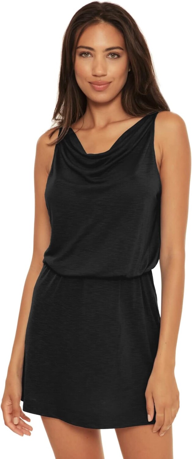 

Пляжное платье BECCA Breezy Basic Cowl Neck Reversible Dress Cover-Up, черный