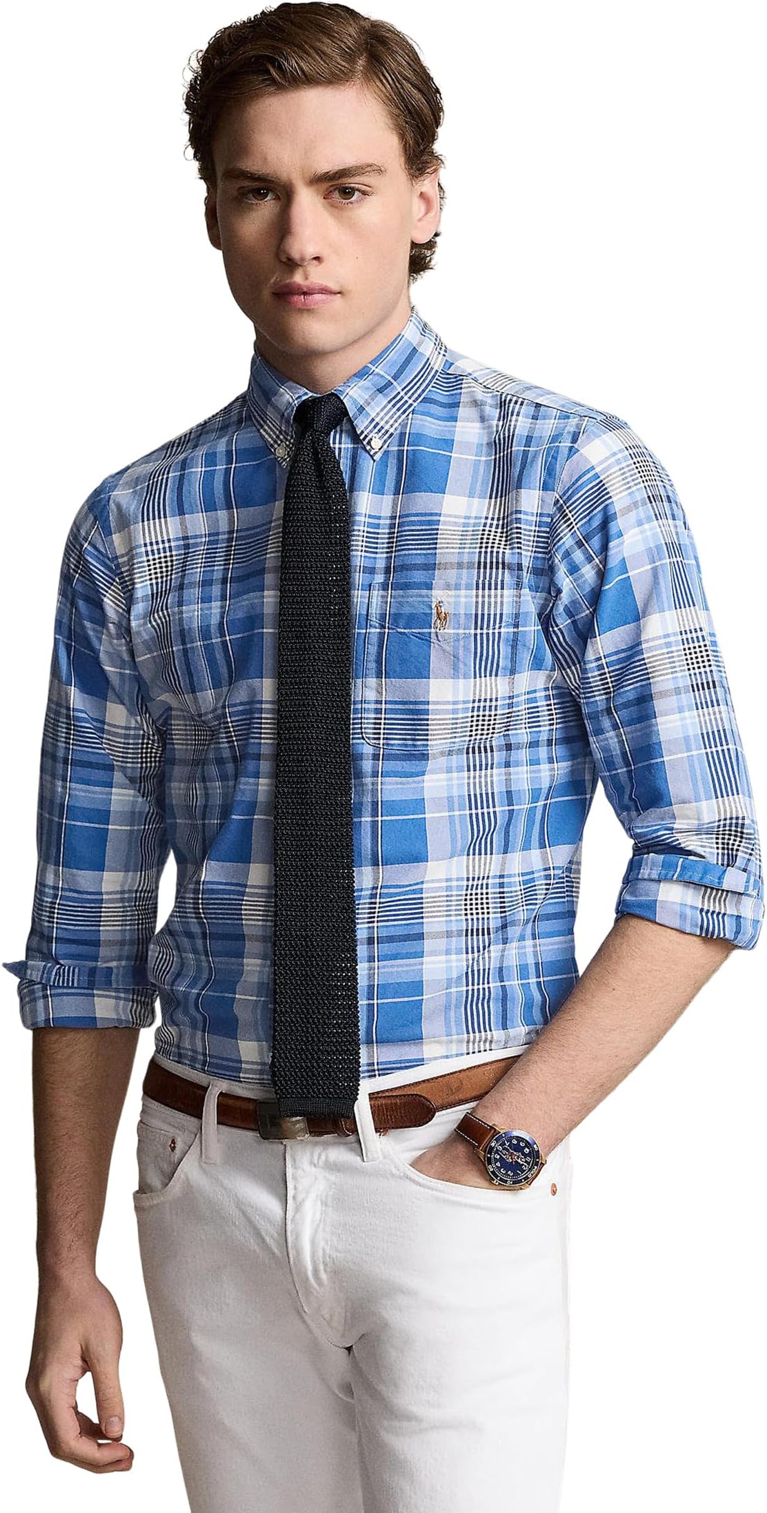 

Рубашка Polo Ralph Lauren Classic Fit Plaid Oxford Shirt, цвет Blue Multi