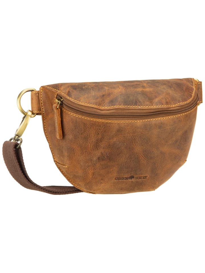 

Greenburry Винтажная кожаная поясная сумка коричневого цвета "седло"