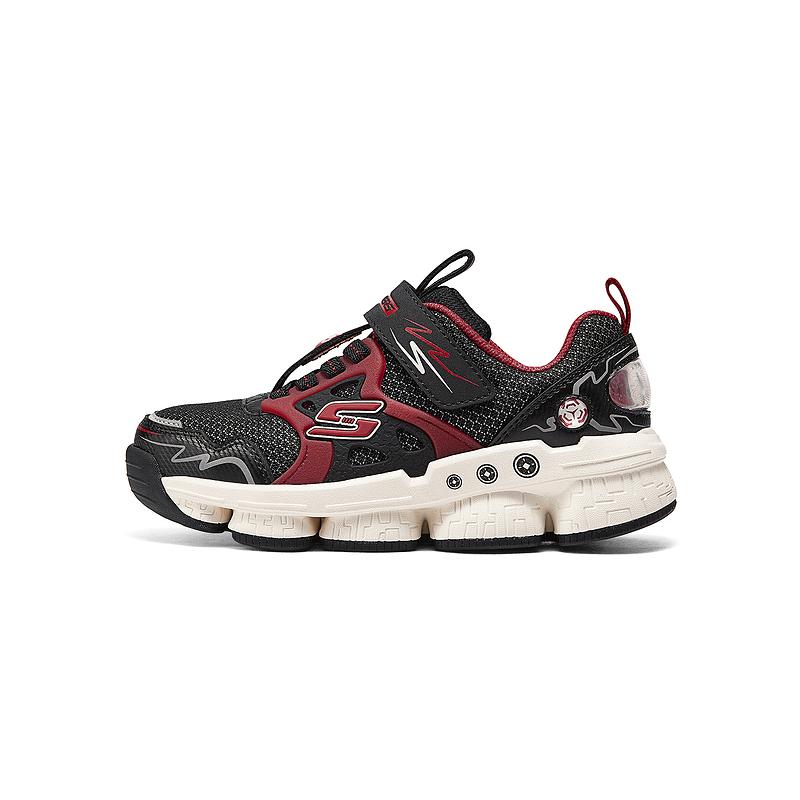 

Детские кроссовки с низким верхом, устойчивые к скольжению и износу Skechers Kids, черный/красный