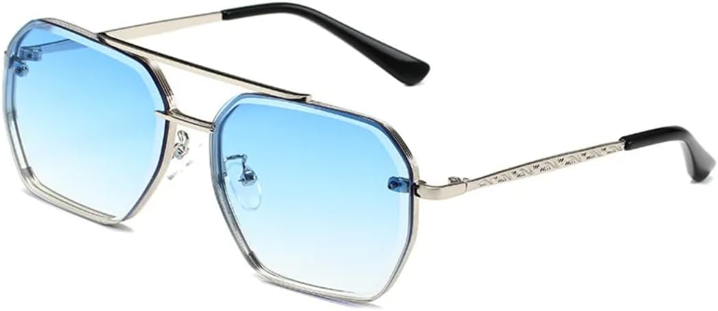 

Ретро-модные солнцезащитные очки для женщин и мужчин, металлические солнцезащитные очки, классический винтаж, защита от УФ-излучения UV400, для улицы SZVVBKK, Silver Blue