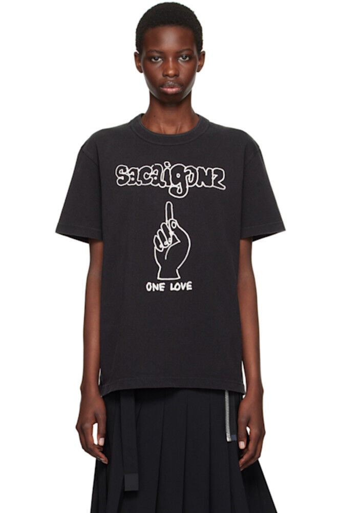 

Черная футболка с принтом Gonz Edition sacai