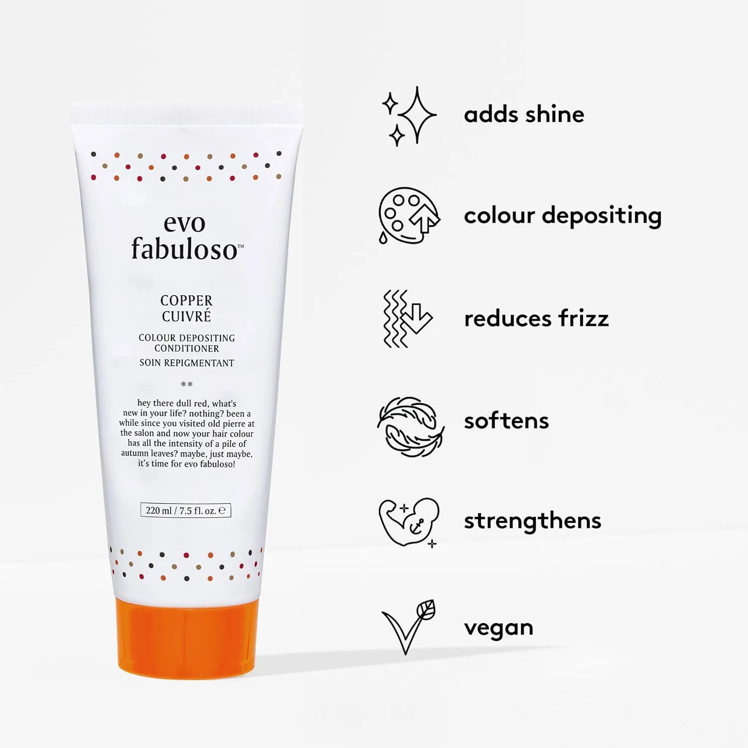 Кондиционер для окрашенных волос Evo Fabuloso Colour Depositing Conditioner - Питательное средство для сухих волос и мгновенное усиление цвета. 222 мл (.), Copper — фото 3