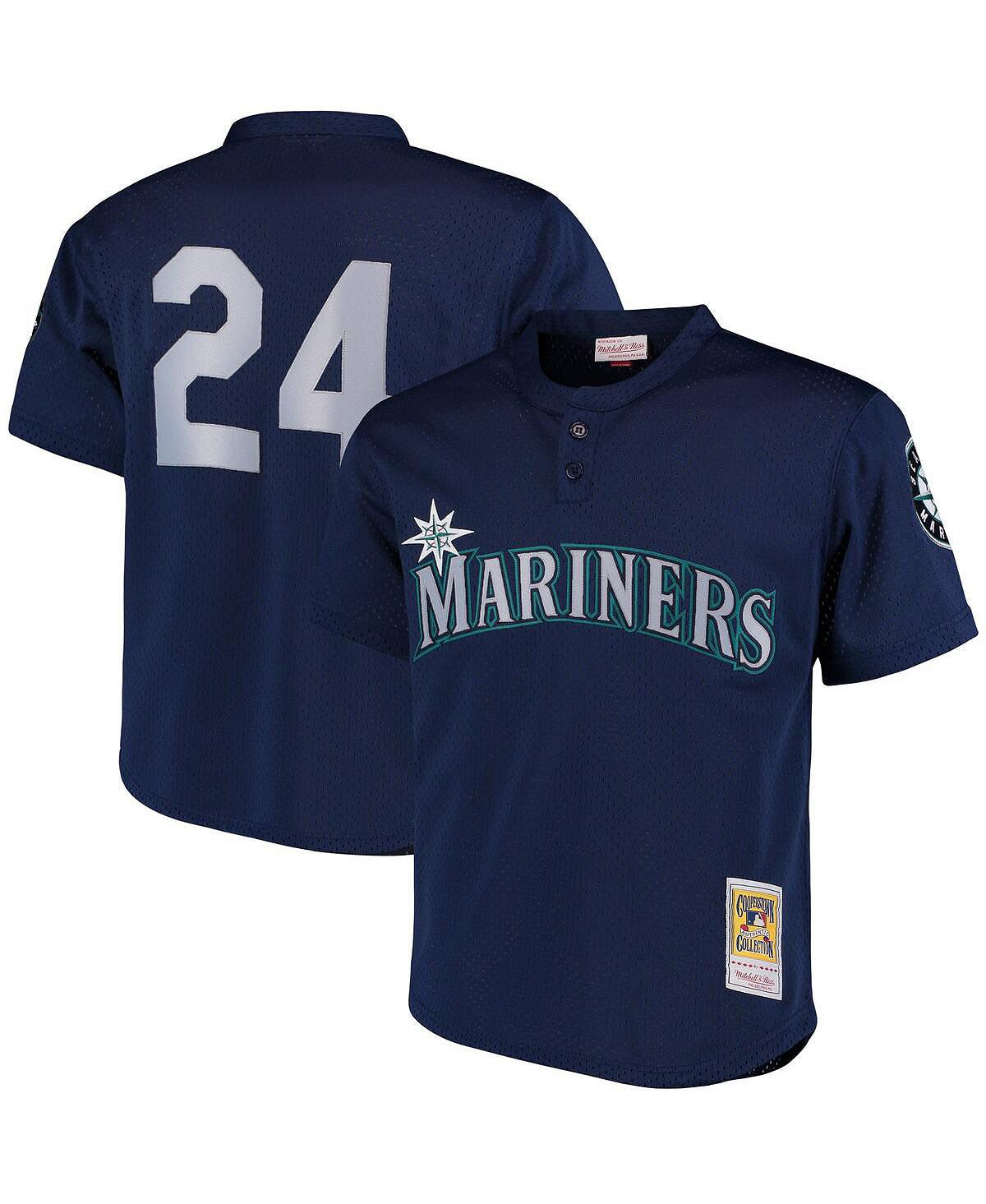 

Мужское тренировочное джерси с сеткой Ken Griffey Jr. Navy Seattle Mariners Cooperstown Collection Mitchell & Ness