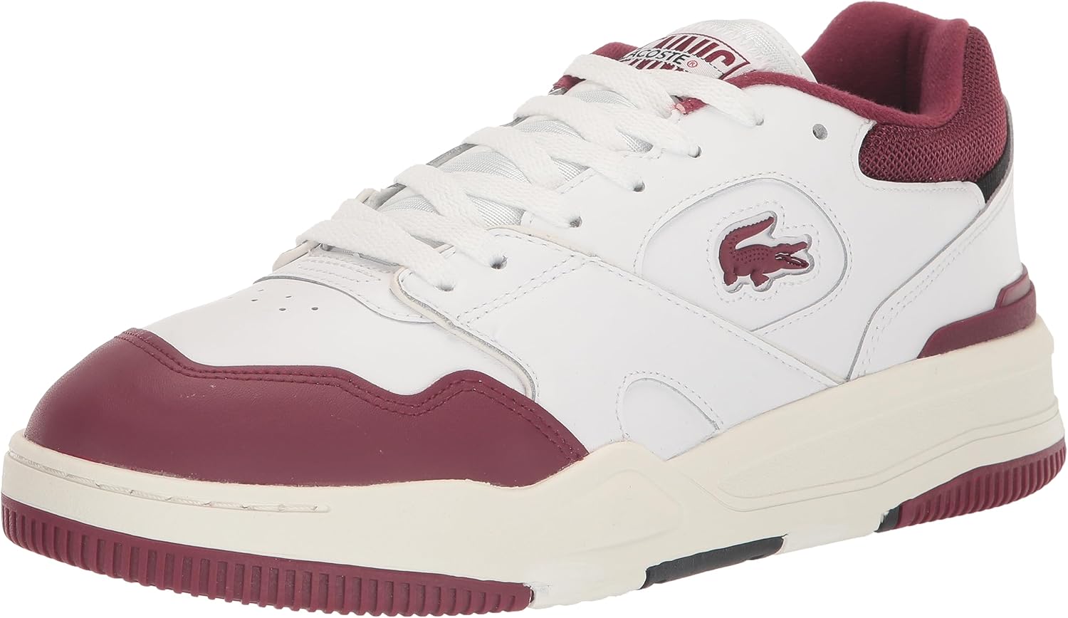 

Lacoste мужские кожаные кроссовки Lineshot Mesh Collar, Wht/Burg