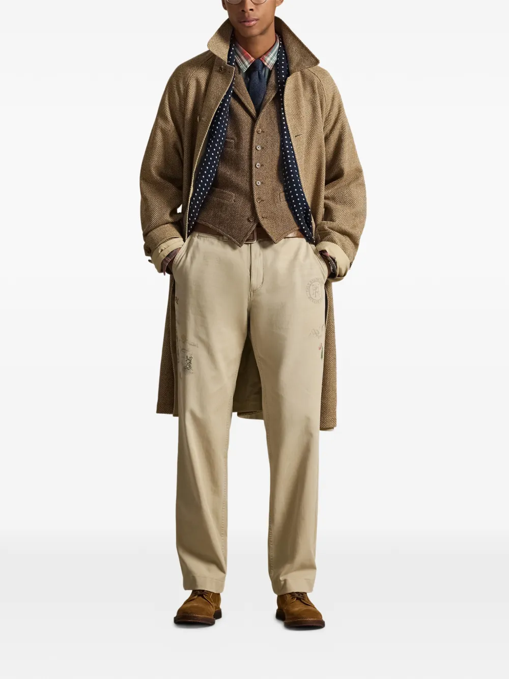 Графичные брюки-чинос Polo Ralph Lauren, бежевый — фото 2