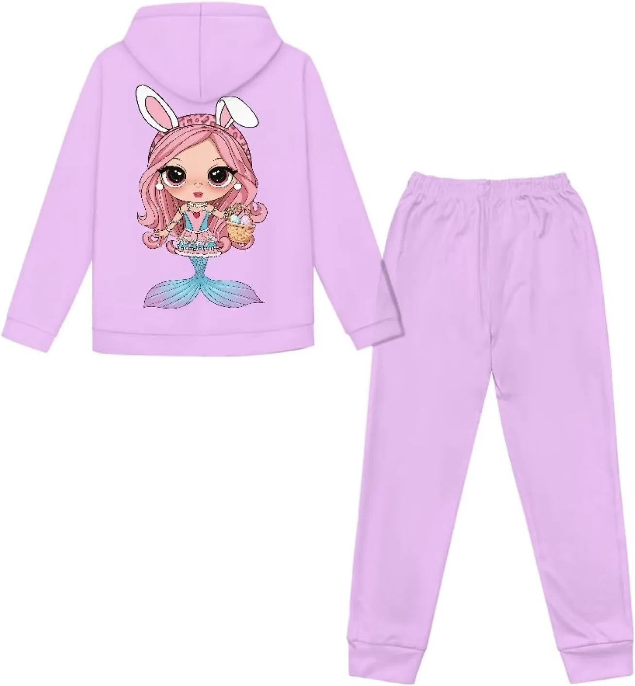 Детский спортивный костюм Uppodwarkid, толстовка и джоггеры, Pink Mermaid — фото 3