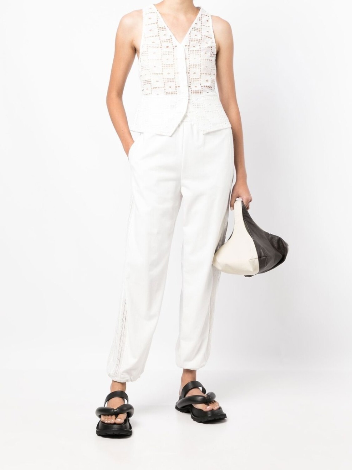 

Goen.J жилет с вырезами, белый