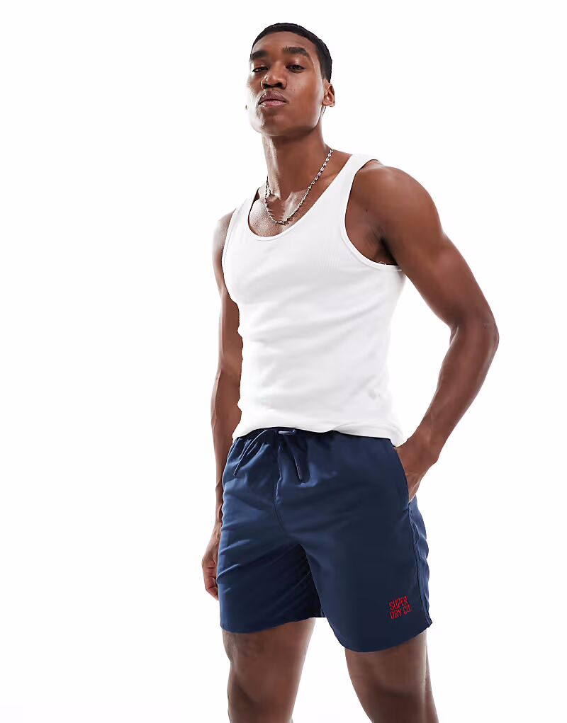 Плавки-шорты Superdry Essential длиной 17 дюймов в насыщенном темно-синем цвете — фото 2