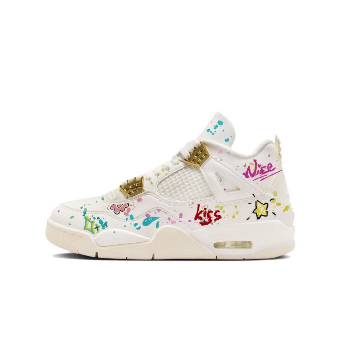 

Jordan Air Jordan 4 Винтажные баскетбольные кроссовки женские, White