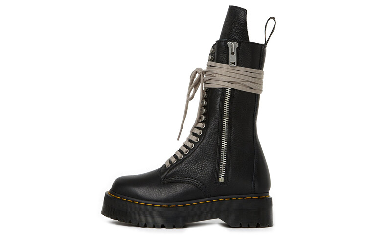 Ботинки длиной до икры на четырех кожаной подошве RICK OWENS x Dr. Martens 1918, черные Dr.Martens