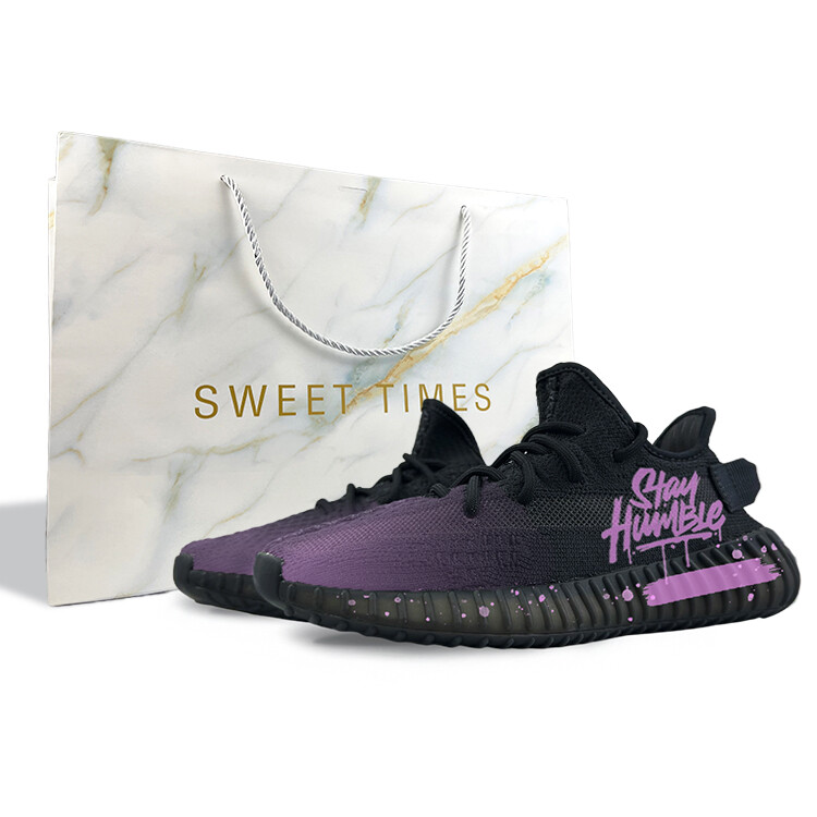 Кроссовки adidas originals Yeezy Boost 350 V2 Lifestyle Shoes Unisex Low-top Black/Purple, фиолетовый