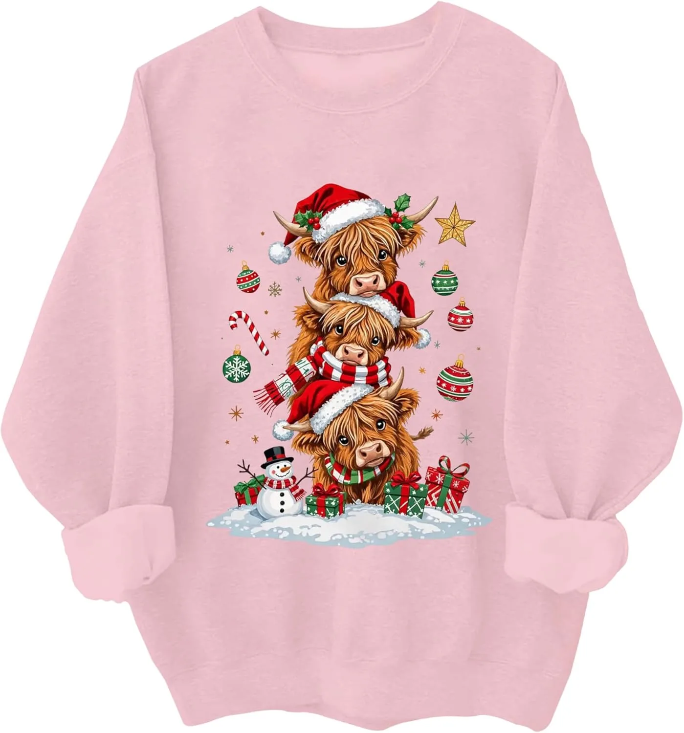 

Свитшот Christmas Cow с длинными рукавами для женщин и мужчин Relliot