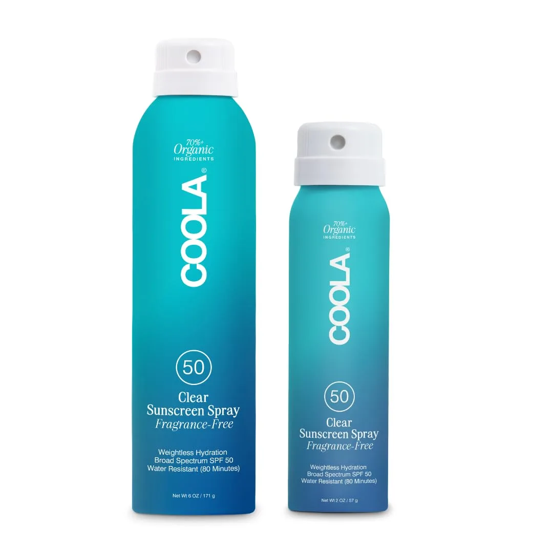 Солнцезащитный спрей COOLA Organic Sunscreen SPF 50, протестирован дерматологами, обеспечивает ежедневную защиту кожи, подходит для веганов, не содержит глютена и отдушек. 177 мл (2 упаковки)