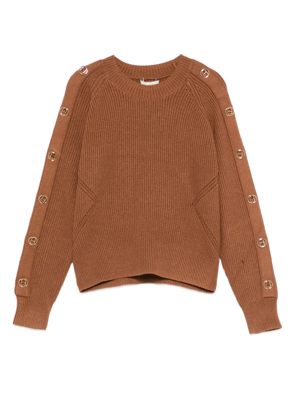 

Вязаный свитер с пуговицами TWINSET Kids, коричневый