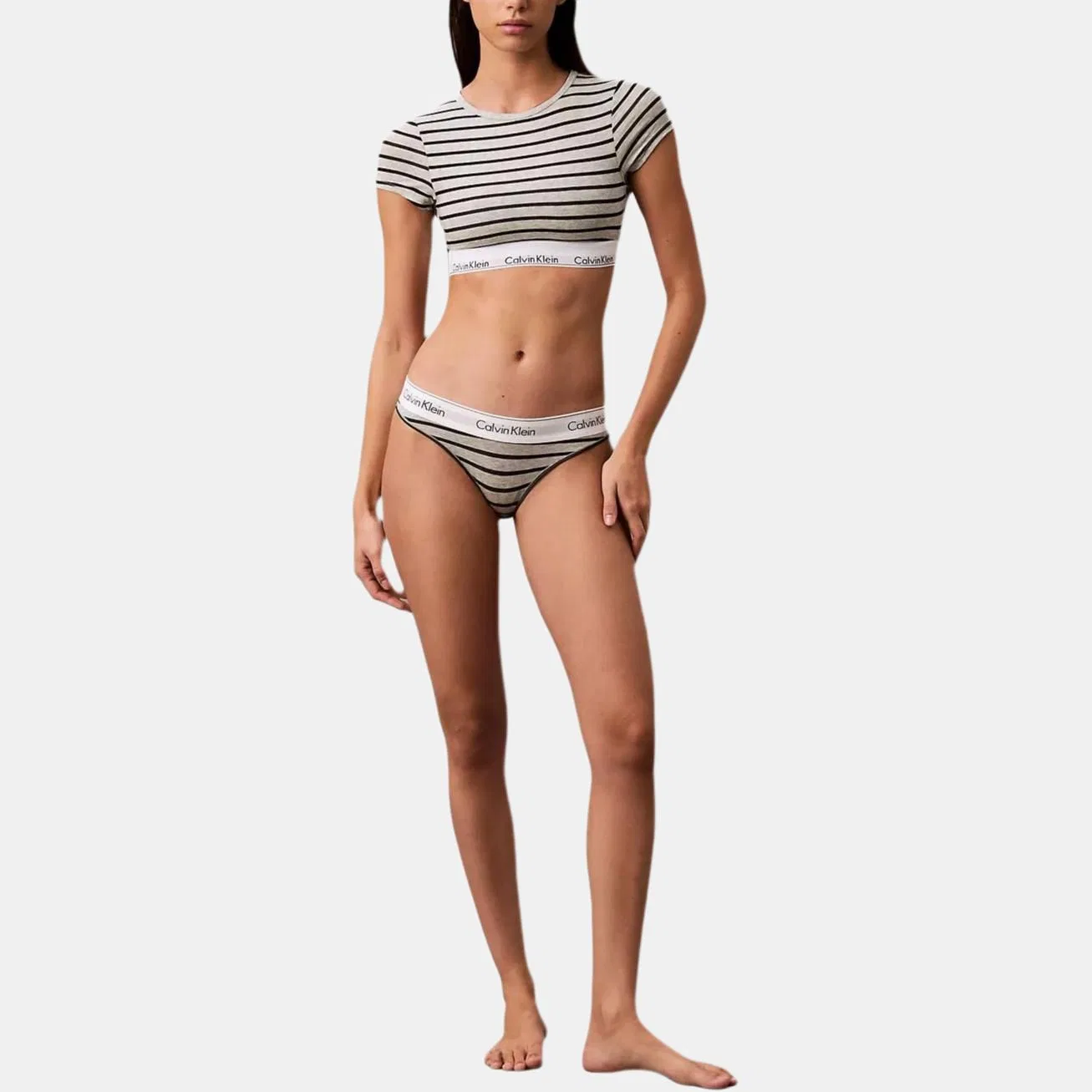 Бюстгальтер женский Calvin Klein полоска серый — фото 2
