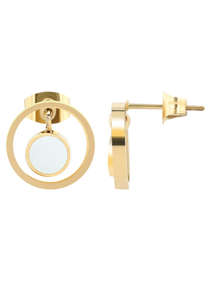 

Adeliás Женский кулон из нержавеющей стали с перламутровой вставкой в золотом исполнении