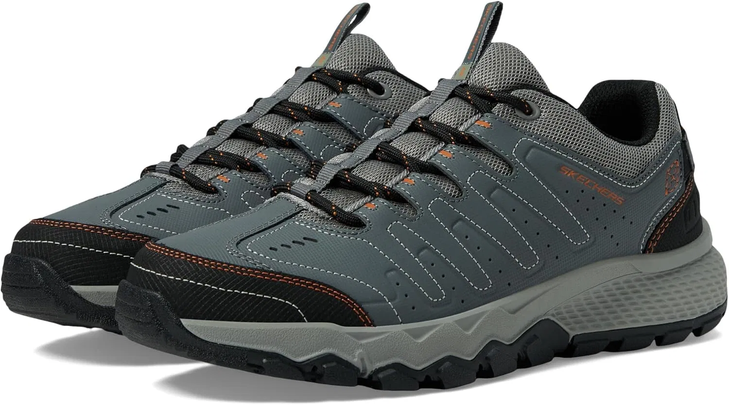 Мужские низкие треккинговые кроссовки Skechers Dynamite, Grey Synthetic Mesh Trim