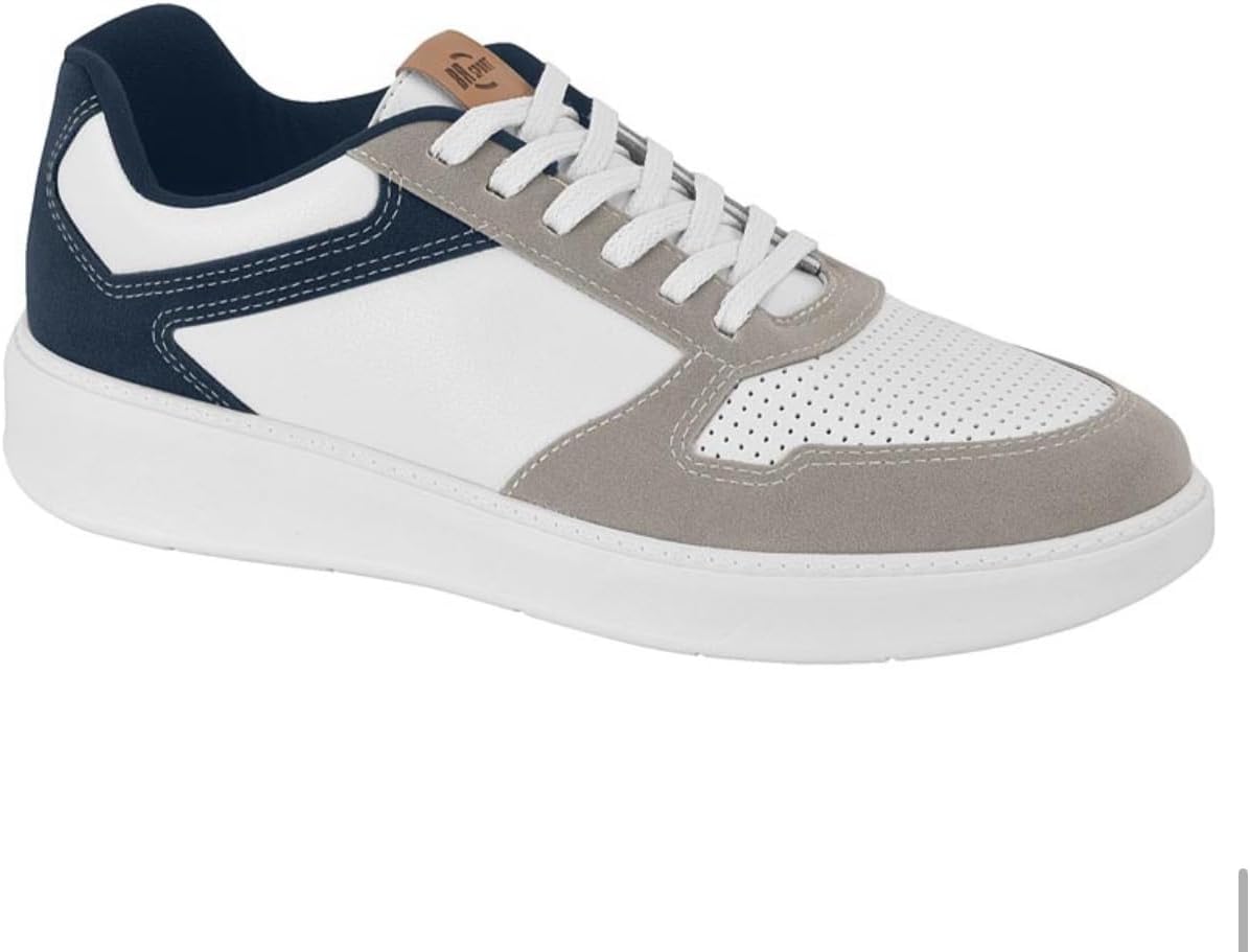 

Мужские повседневные бразильские кроссовки 100 Бразилия, бело-синие с серым, удобная посадка Generic