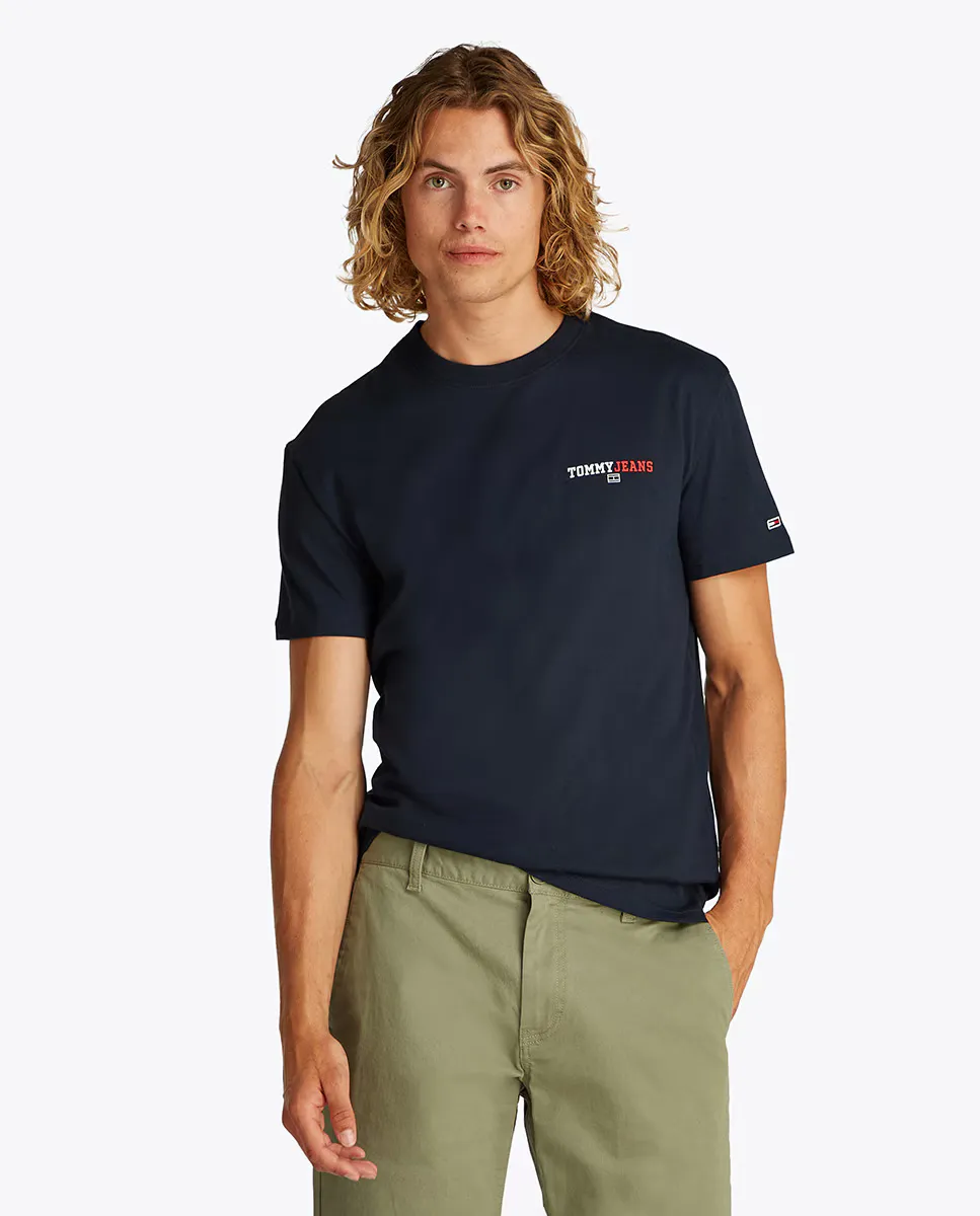 

Мужская футболка с логотипом на спине и классическим кроем Tommy Jeans, темно-синий
