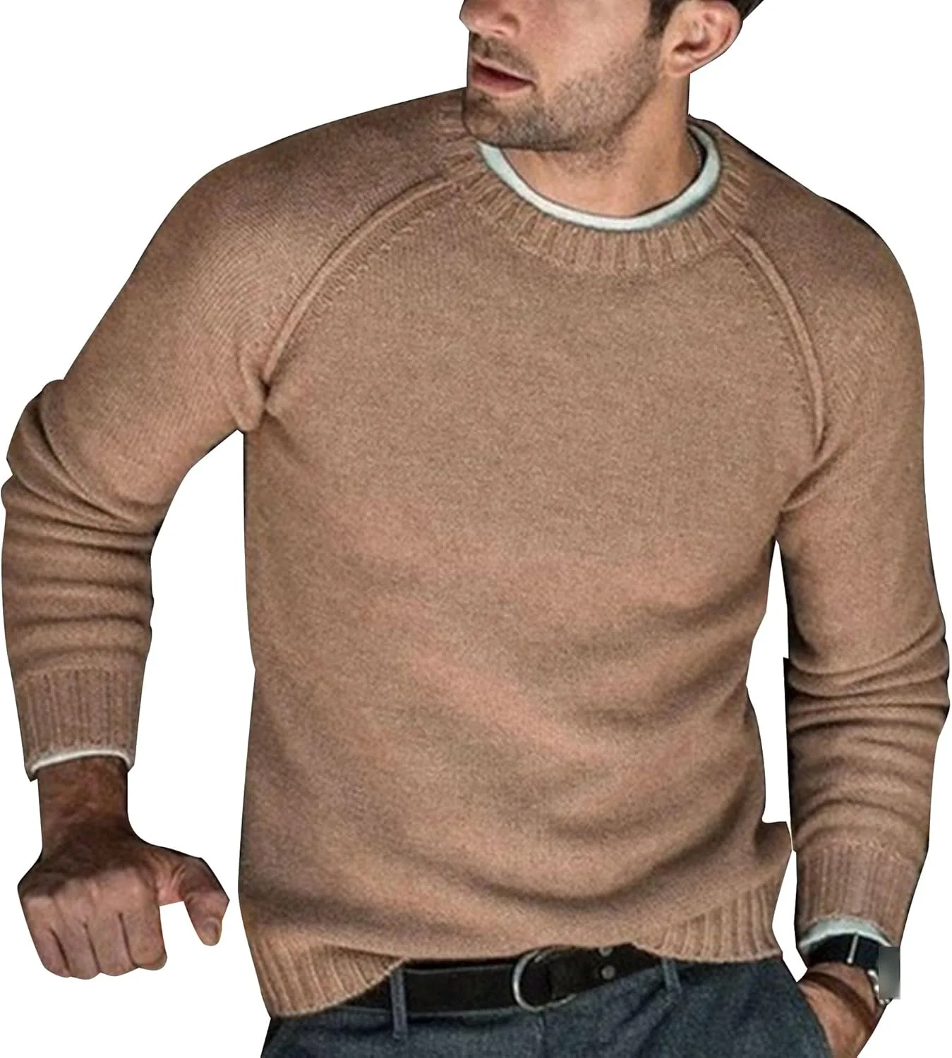 

Мужской зимний свитер классический воротник мягкая вязка slim fit Gsywaipei