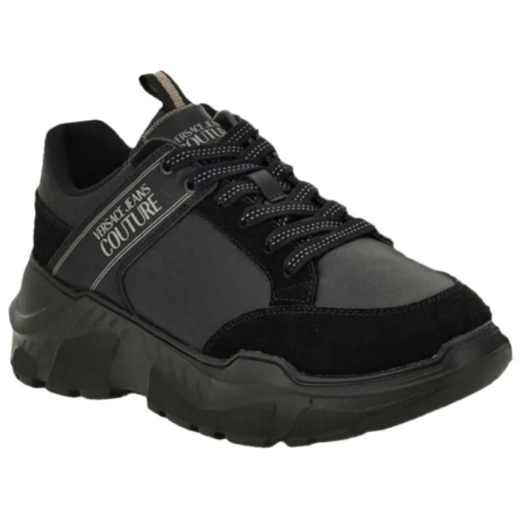 VERSACE JEANS COUTURE Мужские черные кроссовки low top — фото 3